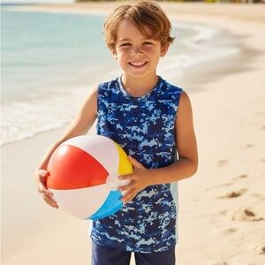 Kids Digital Camo Blue Rashguard